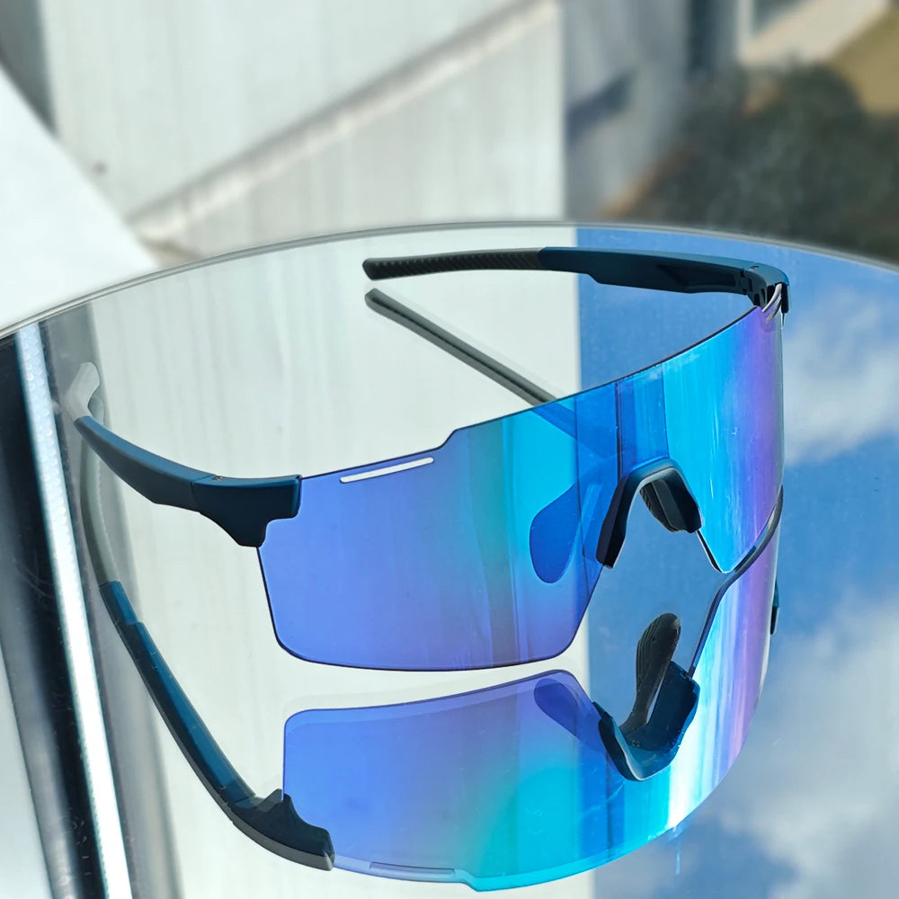 Wholesale UV400 Bicycle Cycling Running Sunglasses Shield Custom Logo Unisex Rimless Mountain Bike Glasses Sports Eyewear