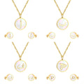 Wholesale Jewelry M Arabic Necklace Earrings Gold Plated Stainless Steel Jewelry Set