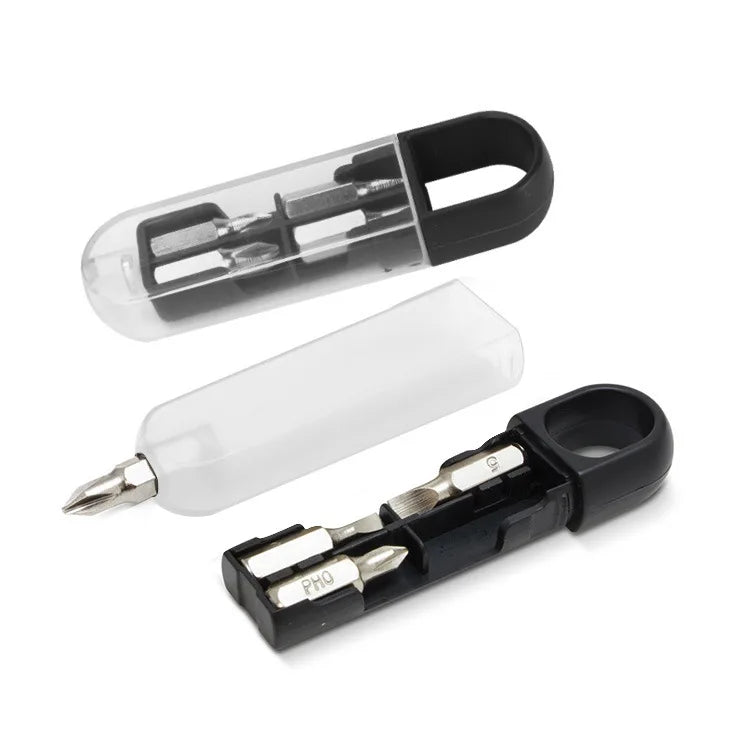 Custom Logo Printing ABS Material 4 Screw Bits Quick Fix Promo Giveaway Multi-color Options Mini Tool Set Screw Driver Kit