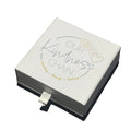 Customized White Square Paper Drawer Necklace Box with Drawstring Closure
