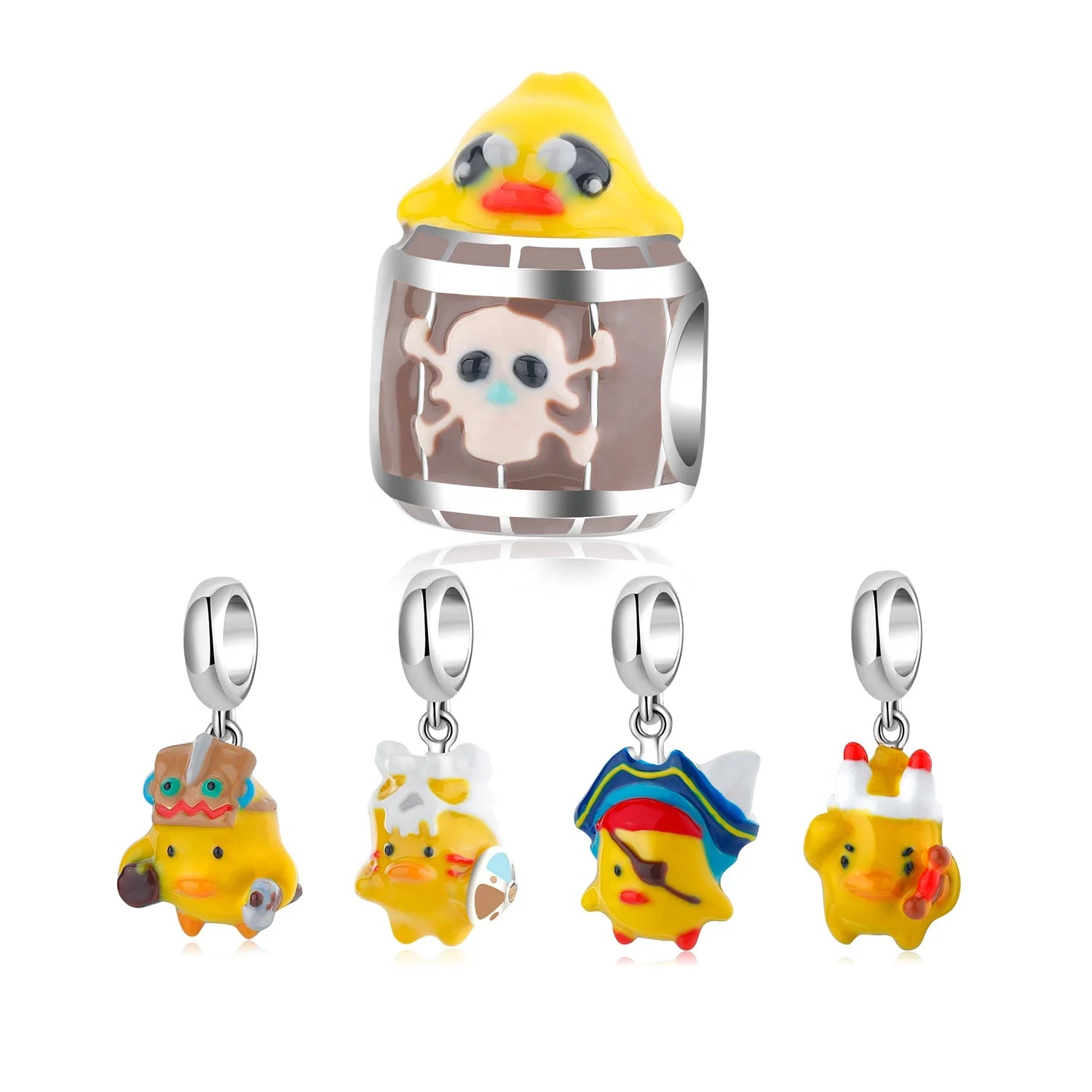 Designer Charms 925 Sterling Silver Cute Pirate Chick Gladiator Chick Enamel Beads Pendant Jewelry Fit Women Bracelets Necklace