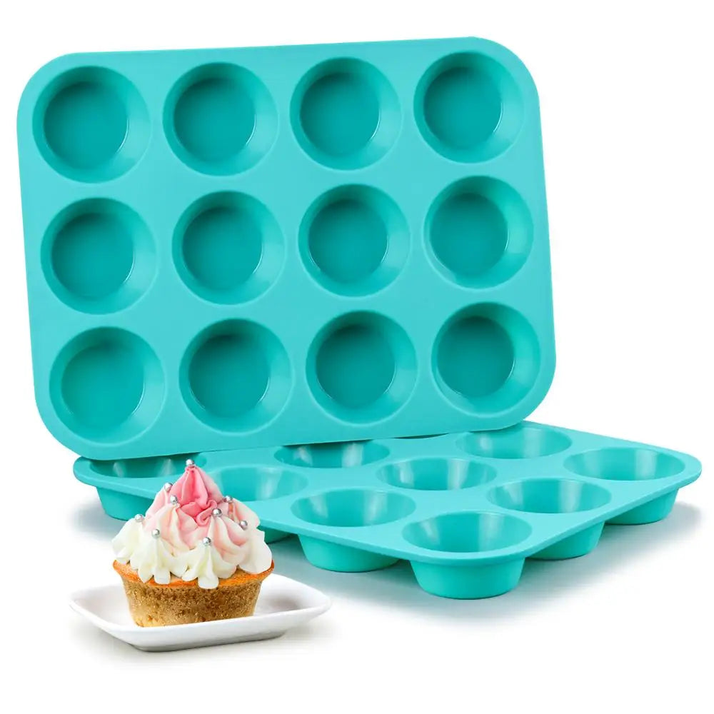 Food Grade LFGB Approved Non-Stick Microwave Safe Reusable 16 Mini Cups Silicone Muffin Pan