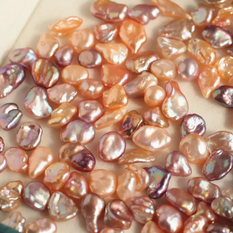 Tianmeng No Hole Loose AAA 7-8mm Natural Pink Purple Freshwater Keshi Pearl CMA Certified