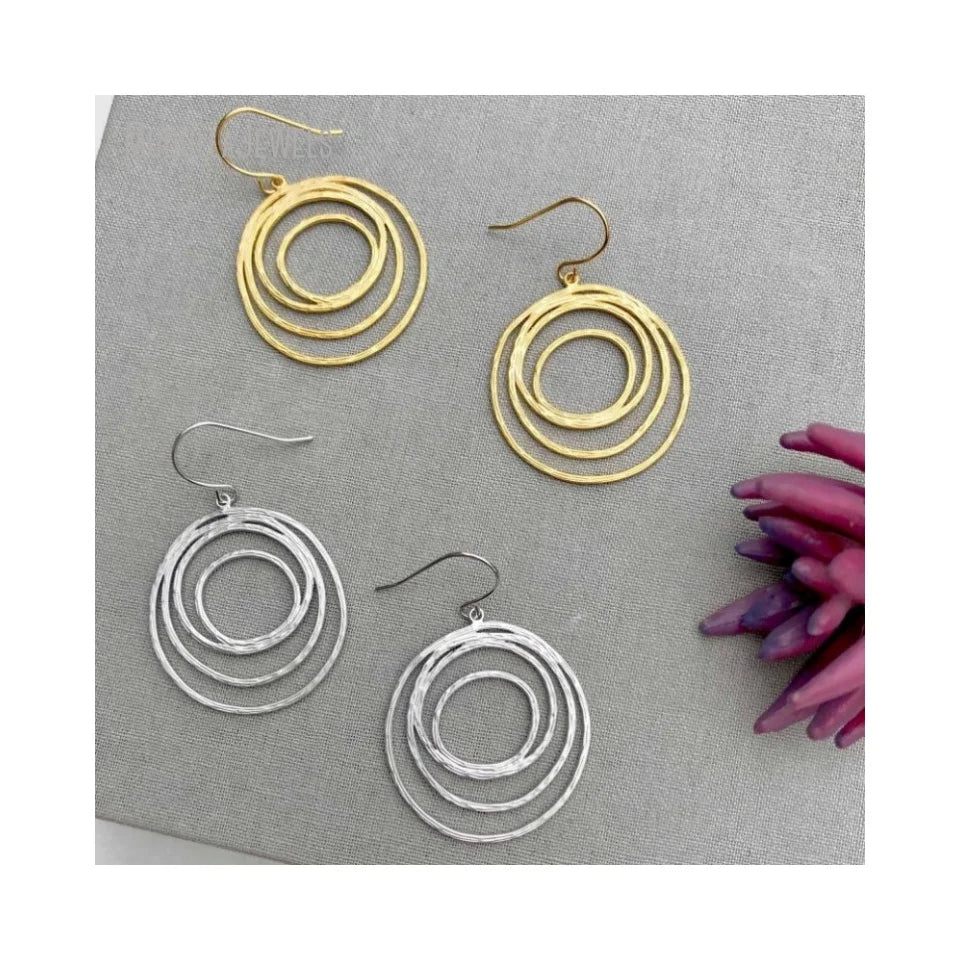 ER14751 Modern Matte Chandelier Dangle Hoops Earrings Gold Silver Plated Circles Bohemian Statement Jhumkas for Party Mothers'