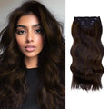 Clip in Remy Hair Extensions Tangle-Free Long Wavy Curly Hairpieces for Women 20 Inch 4PCS Silver Gray