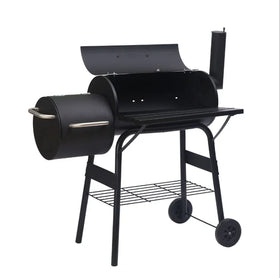 Offset Smoker Camping Portable Outdoor Charcoal Bbq Grill and Smoker Trolley