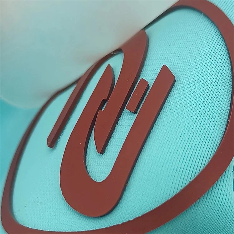 Custom Brand Logo 3D Silicone Iron on Patch Embossed Silicone Heat Transfer Sticker for Tshirt