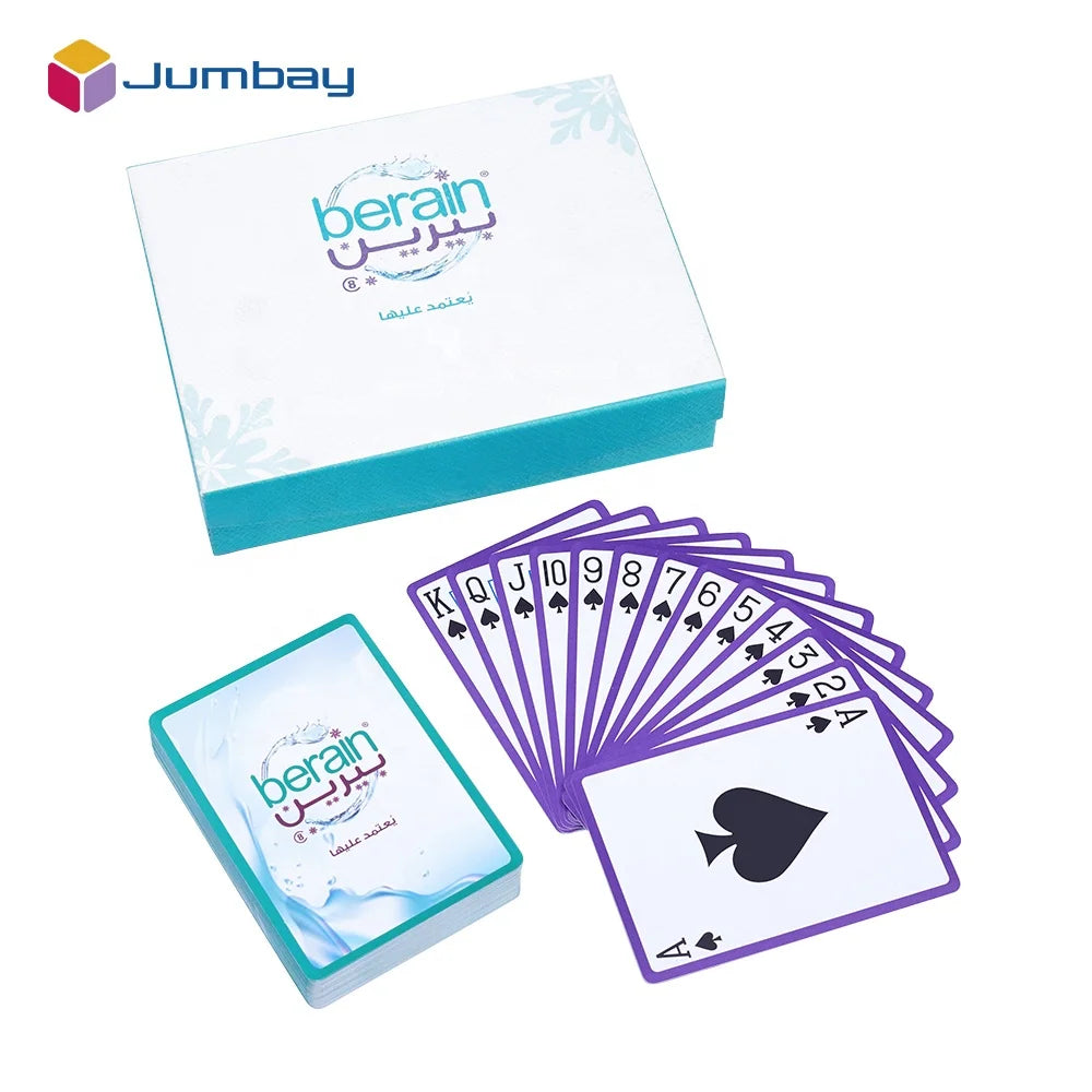 Accept Customized Branded Custom Printed Design Oem Double Decks Plastic Waterproof Playing Cards Poker Set Cardboard Gift Box
