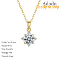 Factory Wholesale 925 Sterling Silver Cubic Zirconia Jewelry Gold Plated VVS GRA Moissanite Pendant Necklace for Lovers