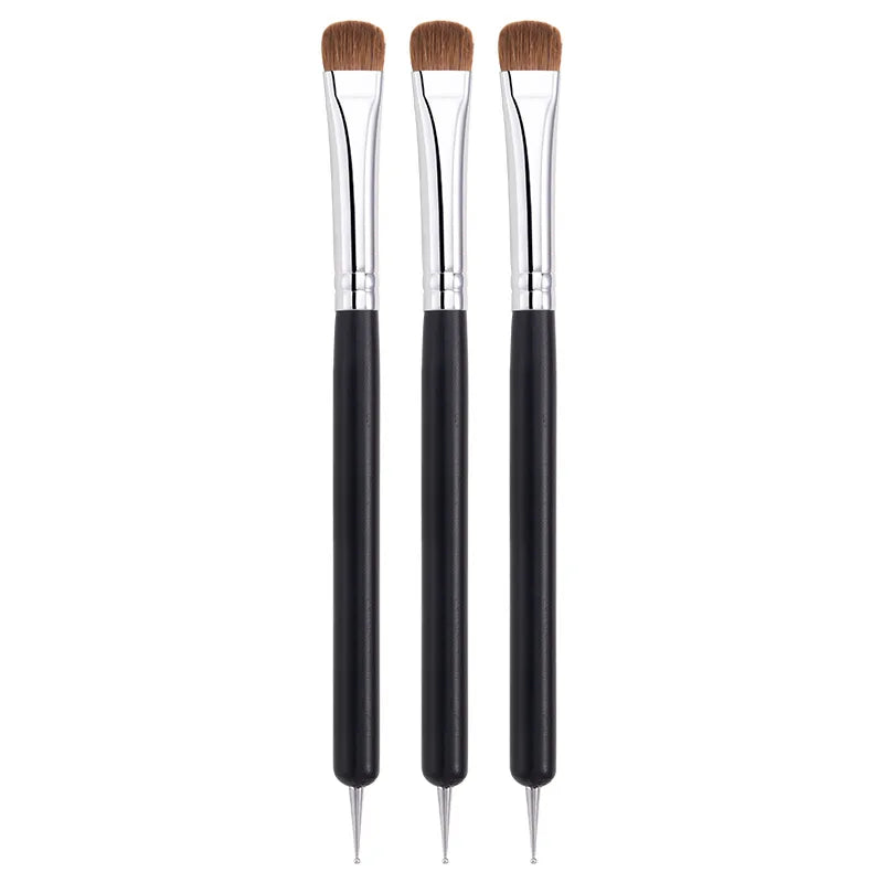 Professional Kolinsky Sable Brush 2 Way Acrylic French Manicure Design Nail Art Brush Bend Nail Dotting Pen