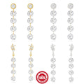 NEW Wholesale Fashion Jewelry 925 Sterling Silver Long Tassel Chain Shiny Zircon Gold Plated Stud Earring Jewelry for Women