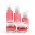 Luxury Orange Gradient Eco-friendly 30g 50g 30ml 120ml Cosmetic Packaging Set Skincare Cream/Lotion Glass Bottle With Press Pump