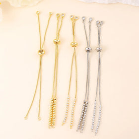 Adjustable Pull-out End Chain Trim Components Versatile Bracelet Double DIY Copper Brass Handmade Material Jewelry Findings