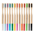 Custom Eco Friendly Toothbrush Bamboo Toothbrushes Colorful Portable Adult Wooden Soft Tooth Brush for Home Travel Hotel