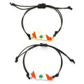 18K Gold Plated Enamel Lebanon Flag Charm Bracelet Stainless Steel Enamel Lebanese Map Charm Macrame Rope Cord Bracelet