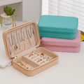 Ready to Ship Portable PU Leather Jewelry Storage Box Creative Simple Travel Jewelry Boxes for Gifting
