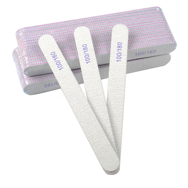 80 100 150 180 240 Different Shape Emery Sandpaper Nail File Buffer Double Side Nail File Buffer Art Tool