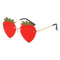 2026 New Creative Funny Strawberry Sunglasses Rimless Metal Hip Hop Party Shades