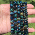 AsVrai U 6-10mm Natural Stone Beads Blue Green Tiger Eye Round Loose Spacer Beads for Jewelry Making DIY Bracelet Handmade