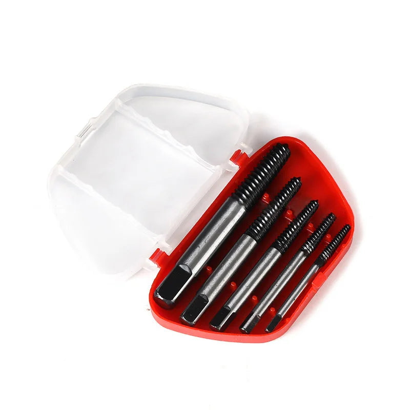 PEX 5PCS Screw Extractor Set Broken Pipe Disconnecting and Thread Repairing Comnination Tap Damaged Screw Extractor Se