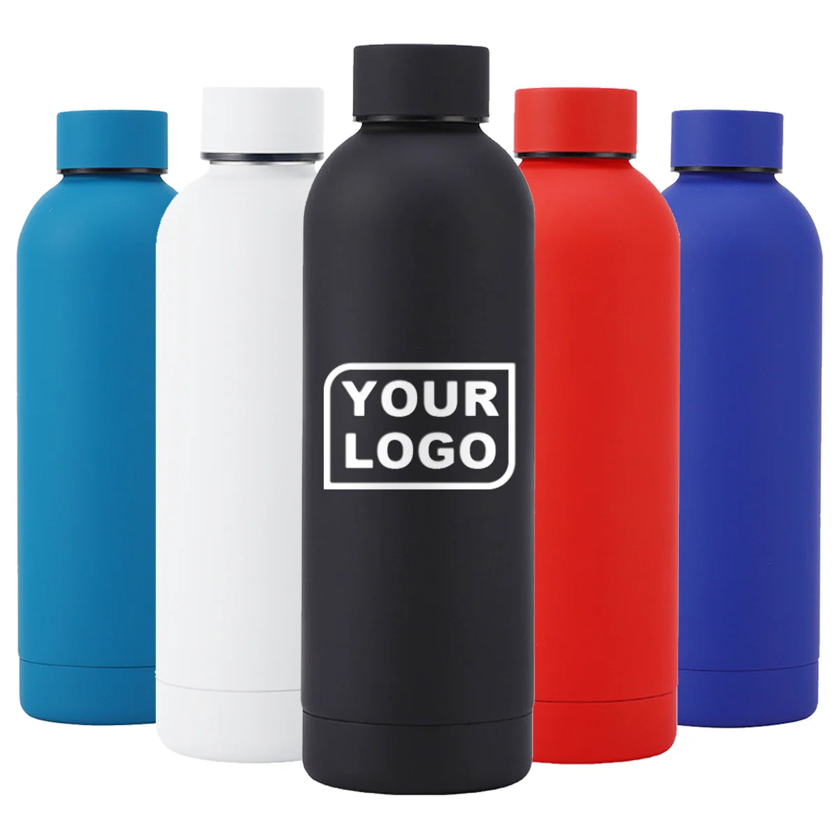 Custom Logo 500ml Drink Bottle 304 Stainless Steel Double Wall Vaccum Flask Thermal Rubber Paint Matte Sports Water Bottle
