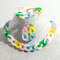 2025 Yiwu New Jelly Color Chain Simple and Cheap Jewelry Casual Acrylic Earrings Bracelet Necklace Jewelry Set for Women