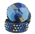 Designer Bling Bling Big Belt Buckle Rhinestone Belt Studded Western Cowgirl Cowboy Vintage Bling Crystal BB Belt for Boys Girls