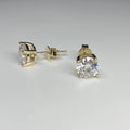 HQ Gems Real Gold 14K Yellow Gold Stud Earring Women 1Carat Moissanite Diamond Earring