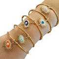 Adjustable 18K Gold Plated Dainty Chain Bracelets Women/Men's Fine Jewelry with Crystal CZ Lucky Fashion Charm Gifts