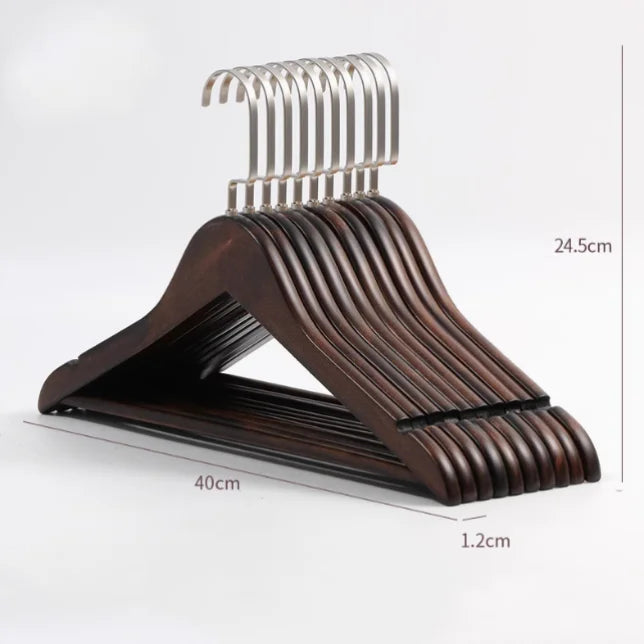 Lavinia Hot Sale Customized Luxury Branded Coat Wooden Hanger Suit Wood Hanger for Clothing With Clips