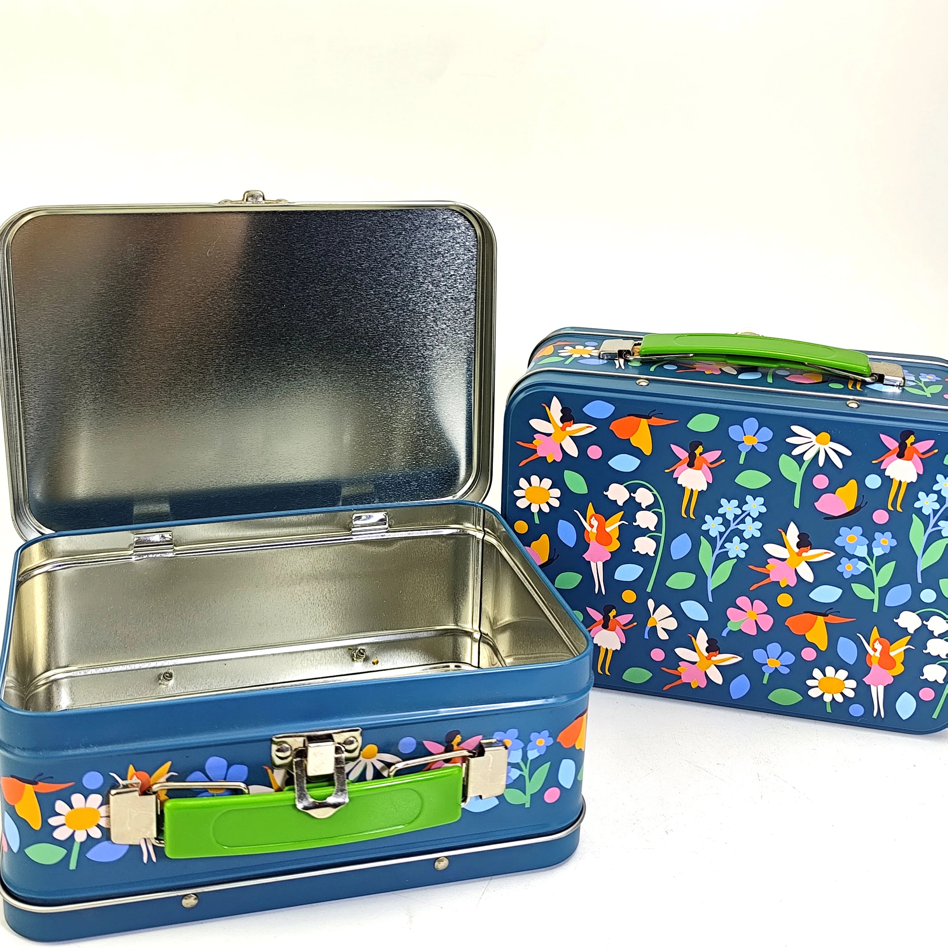 Handheld High Quality Tin Box Metal Food Storage for Bread Candy Cookies & Chocolate Custom Colors Available