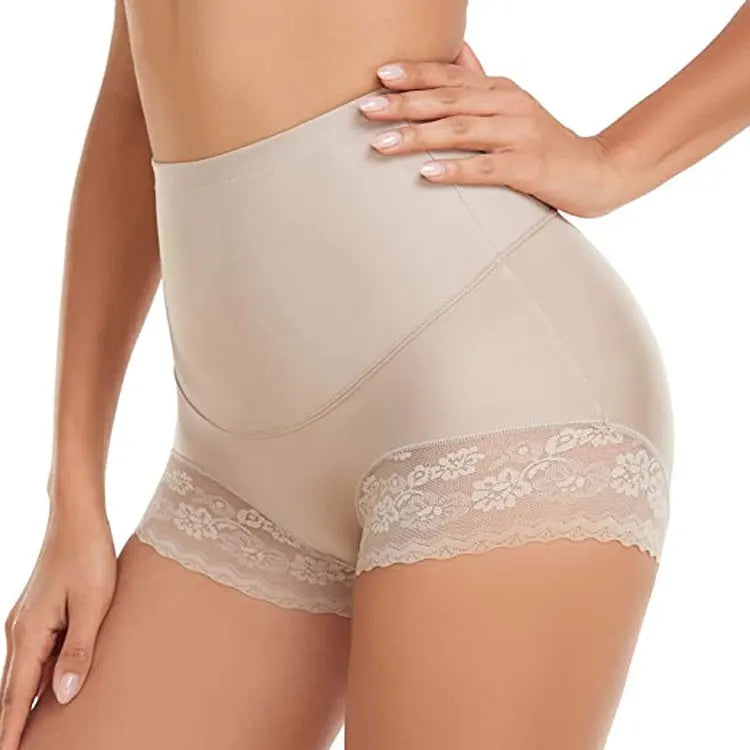Women's High-Waisted Silky Satin Shapewear Pant Seamless Breathable Underwear Tummy Control Body Shaper Brief BBL Shorts for