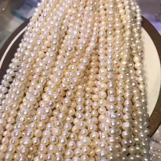Cheap Price 7-8mm White Color Potato Freshwater Pearl Beads Strands Jewelry
