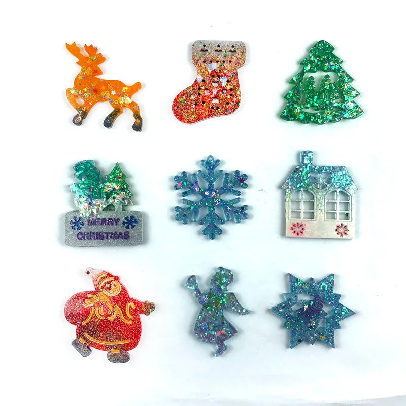 New DIY Christmas Silicone Molds Santa Claus Deer Snowflake Cake Tools Molded Ornament Decorations