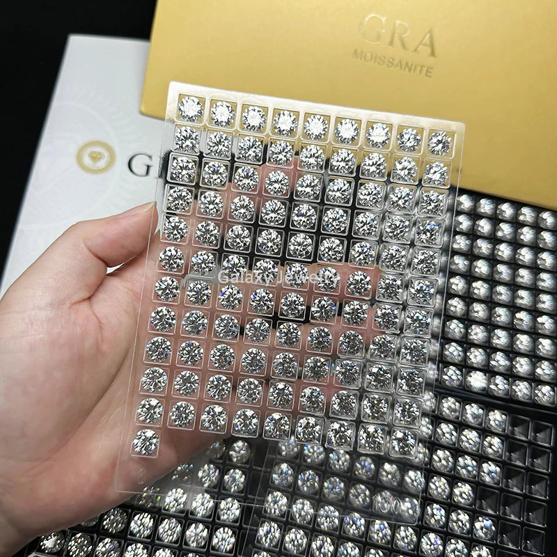 Wholesale Loose Moissanite Stones Price Per Carat VVS DEF Round Brilliant Cut 8 Heart 8 Arrow Moissanite Diamond