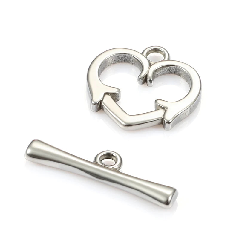 Heart Shape Stainless Steel OT Clasps Buckle Permanent Jewelry Connectors Crafts for Diy Jewelry Chain Making