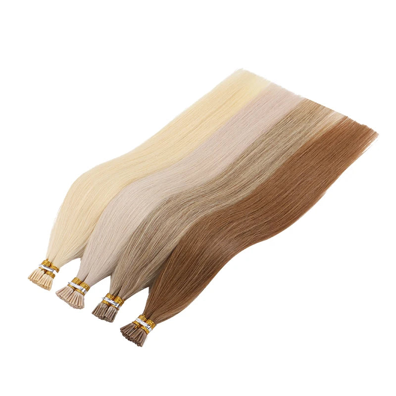 Factory Price 20''  22''  Cuticle Aligned Raw Virgin Remy U V Fan Stick Tip Keratin Hair 1g I Tip Hair Extensions Human Hair
