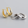 Fine Jewelry 925 Sterling Silver Gold Plated Minimalist Big Chunky U Shaped Huggie Hoop Earrings for Women