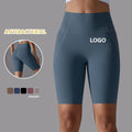 Custom Women's High Waist Gym Running Shorts Biker Yoga Print Fitness Shorts with Pockets for Sports & Workout