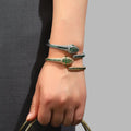 Classic Vintage Available Wholesale Daily Wear Popular Brass Zircon Snake Open Fashion Jewelry Personality Design Open Bangle