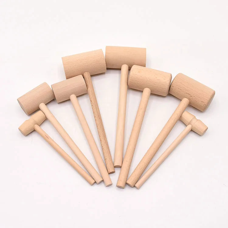Small Mini Wooden Mallet Hammer Pets Toys and Accessories Wooden Crafts Cake Tools Crab Smith Chasing Hammer for Chocolate
