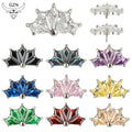 Fashion Earring G23 ASTM F136 Titanium Zircon Prong Set Internally Threaded Top Piercing Body Jewelry Labret Women