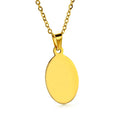 Oval Pendant Ellipse Customized Circle Pendant 24K Gold Necklace Collares Para Mujer Joyeria Para Hombre 2025 Jewelry Trends