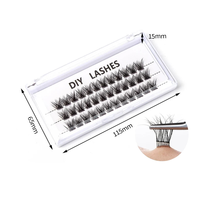 Self Adhesive Press on Eyelash Pre Bond Private Label Pre-glued Glueless Lash DIY No Glue Press on Lashes No Glue Cluster Lashes