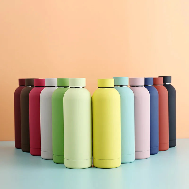 Outdoor Colorful 350ml/500ml/600ml/750ml Double Wall Stainless Steel Vacuum Insulated Sport Water Bottle Thermos