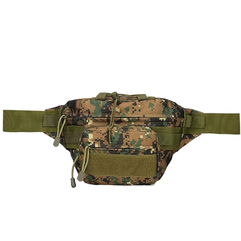 Unisex Tactical Waterproof Zipper Polyester Waist Pack EDC Utility Pouch Hip Belt Bag Comfortable Style Chest Bag Hiking Camping