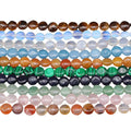 Round Cake Loose Beads Natural Stone Crystal Agate DIY Jewelry Accessories Handmade Beaded Smooth Round Sheet Beads