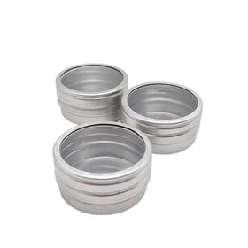 10g 20g Aluminum Candle Jar Clear Window Lid Tin Metal Storage Box Empty Aluminum Jar for Cosmetics Cream Lip Balm Container