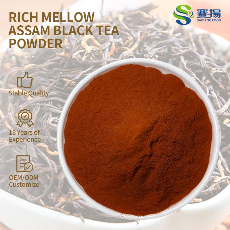 EU&NOP Organic Bulk Black Tea Extract 100% Pure Instant Assam Black Tea Powder Water Soluble Assam Black Tea Powder