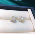 E1996 4-5mm DIY Natural Freshwater Pearl Charm Earrings Mounting Accessory 925 Sterling Silver Gold Plated  Jewelry for Women